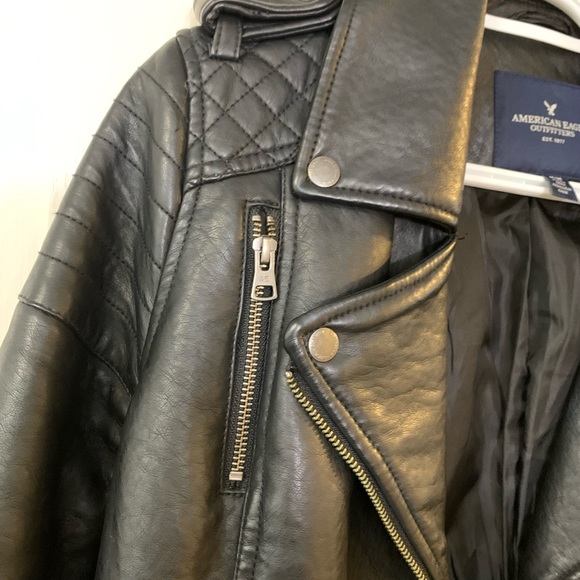 American Eagle M faux leather moto jacket - Picture 4 of 8